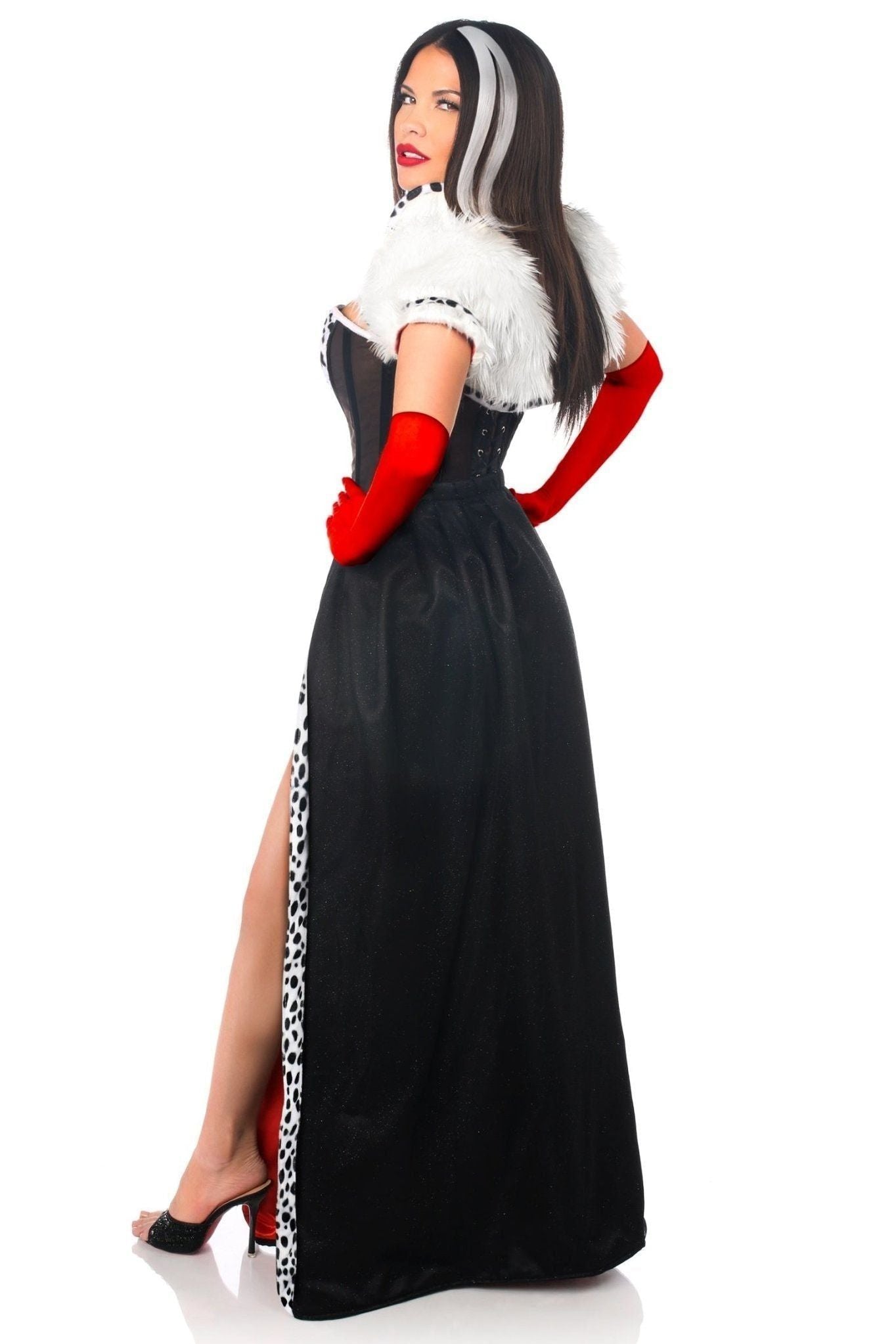 Luxurious Devious Dog Snatcher Costume 4-Piece Steel Boned Corset Set