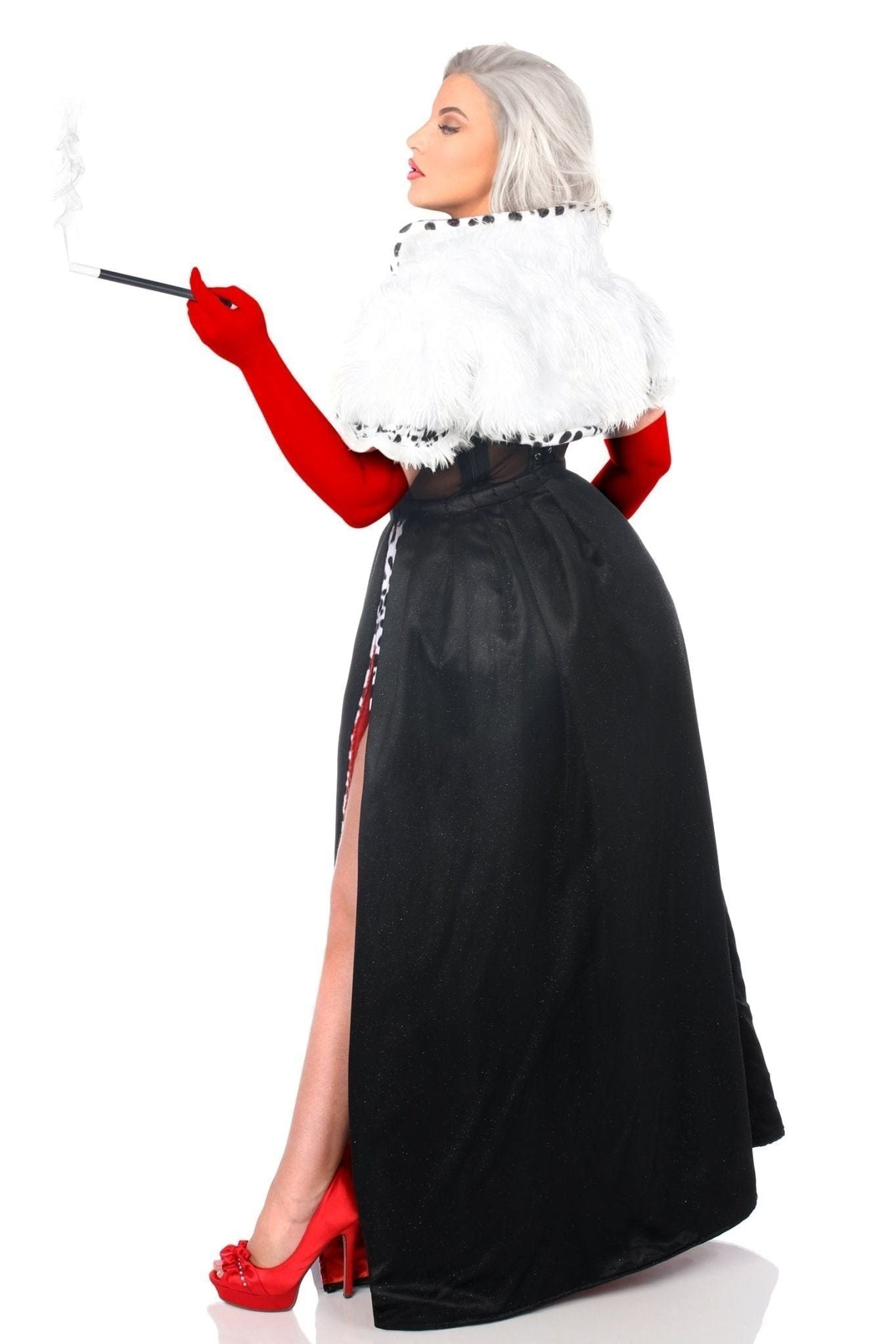 Luxurious Devious Dog Snatcher Costume 4-Piece Steel Boned Corset Set