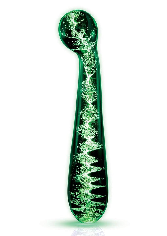 WhipSmart Glow In The Dark G-Spot Glass Dildo - Clear/Glow In The Dark