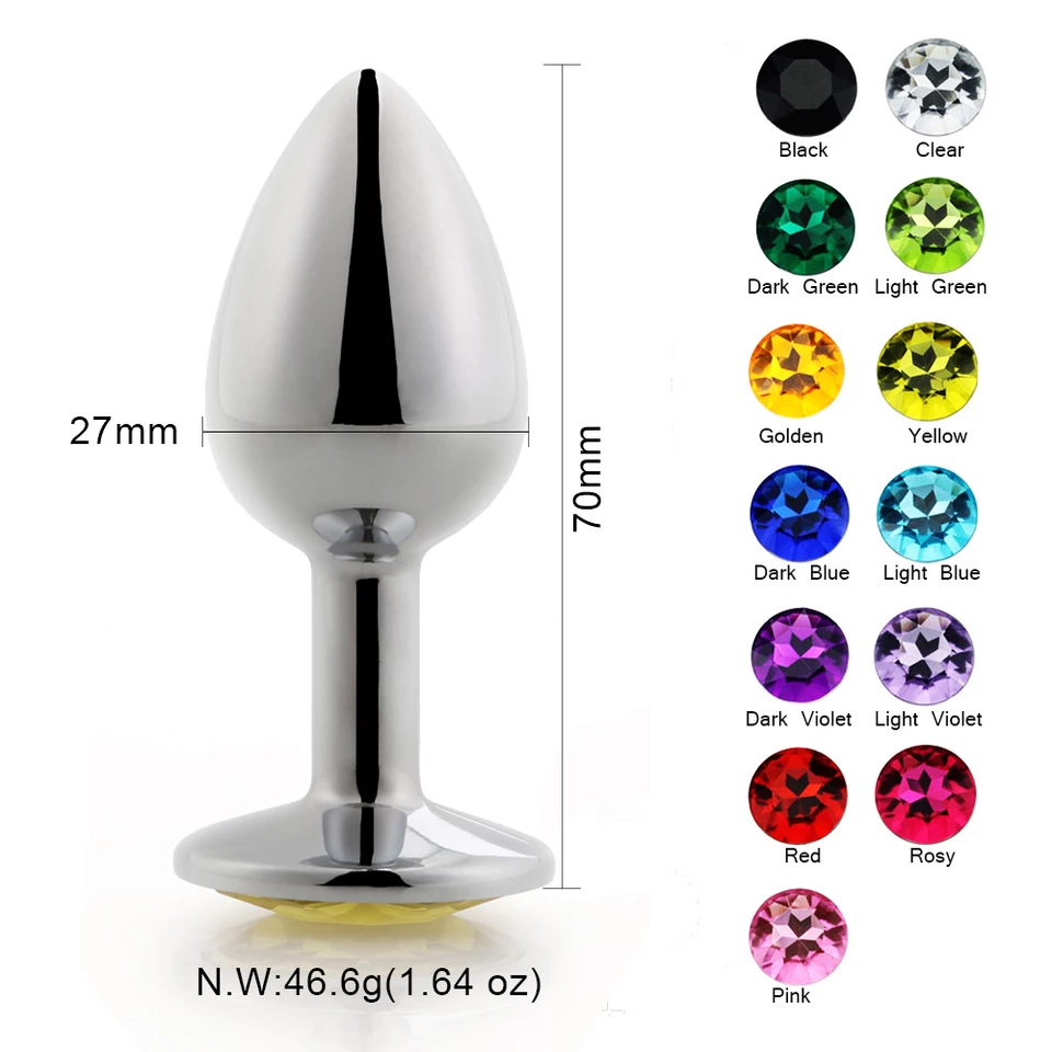 Butt Plug Metal Anal Plug Set of 3 with Gems