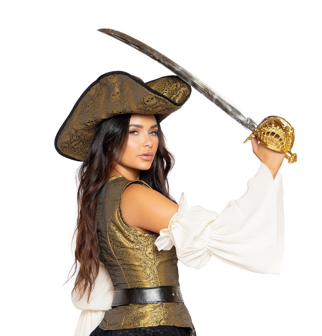 4981 - Gold Skull Pirate Hat
