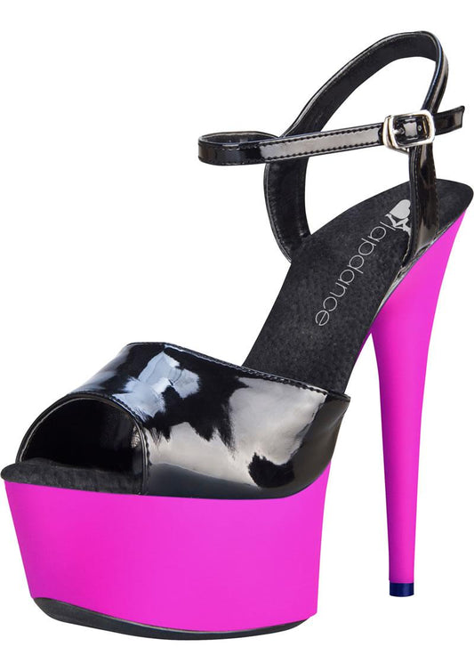 6in. Black and Pink UV Sandal with Strap - Black/Pink - Size 7