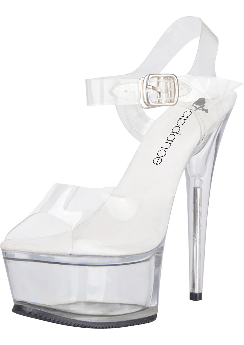 6in. Clear Platform Sandal with Strap - Clear/White - Size 13