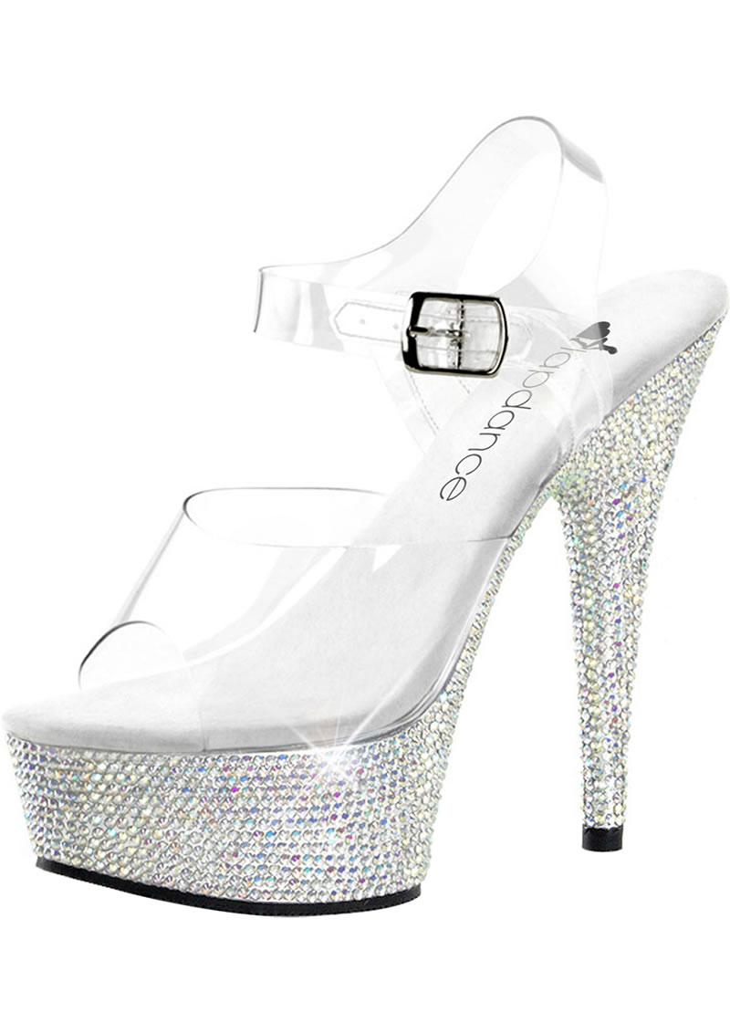 6in. Rhinestone Clear Strap - Clear/White - Size 11
