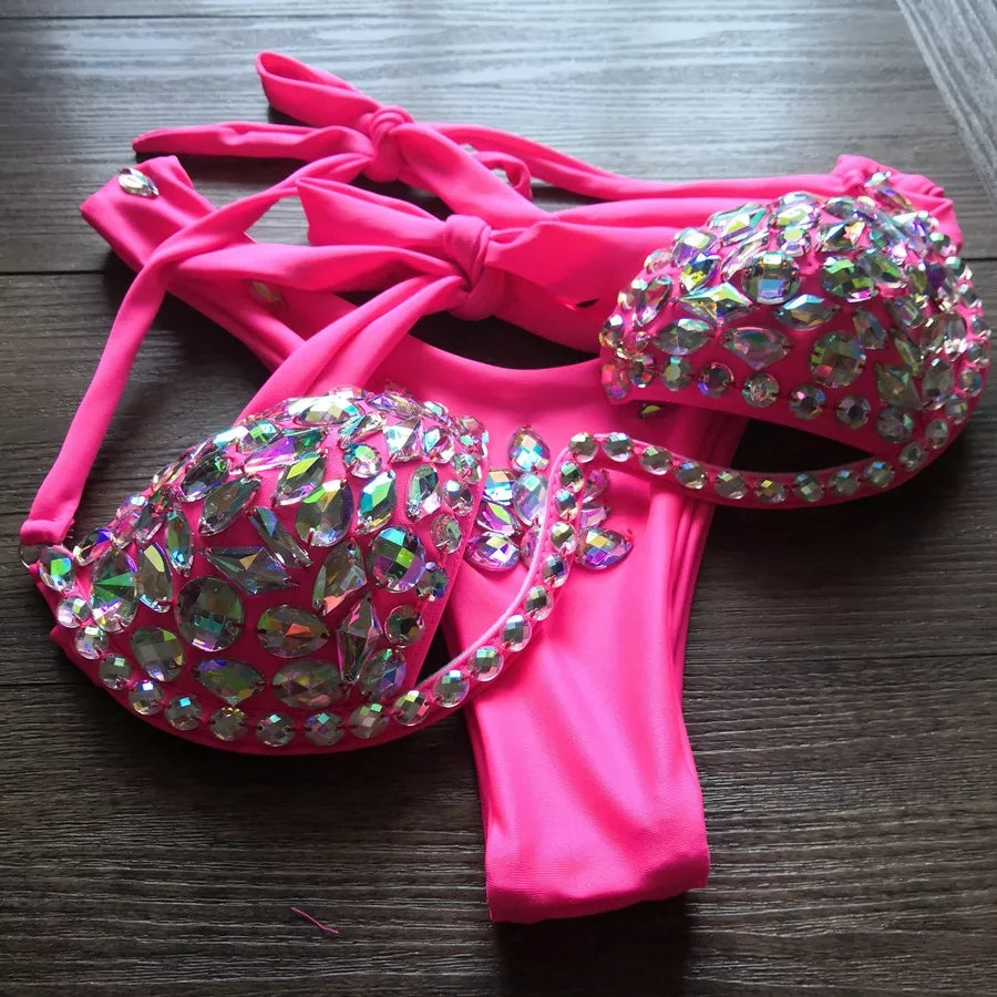 Rhinestone Bikini Set