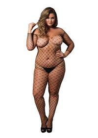 Wide Fishnet Bodystocking Plus Size - PlaythingsMiami