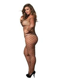 Wide Fishnet Bodystocking Plus Size - PlaythingsMiami