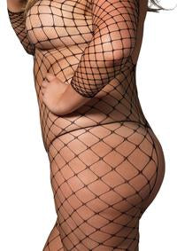 Wide Fishnet Bodystocking Plus Size - PlaythingsMiami