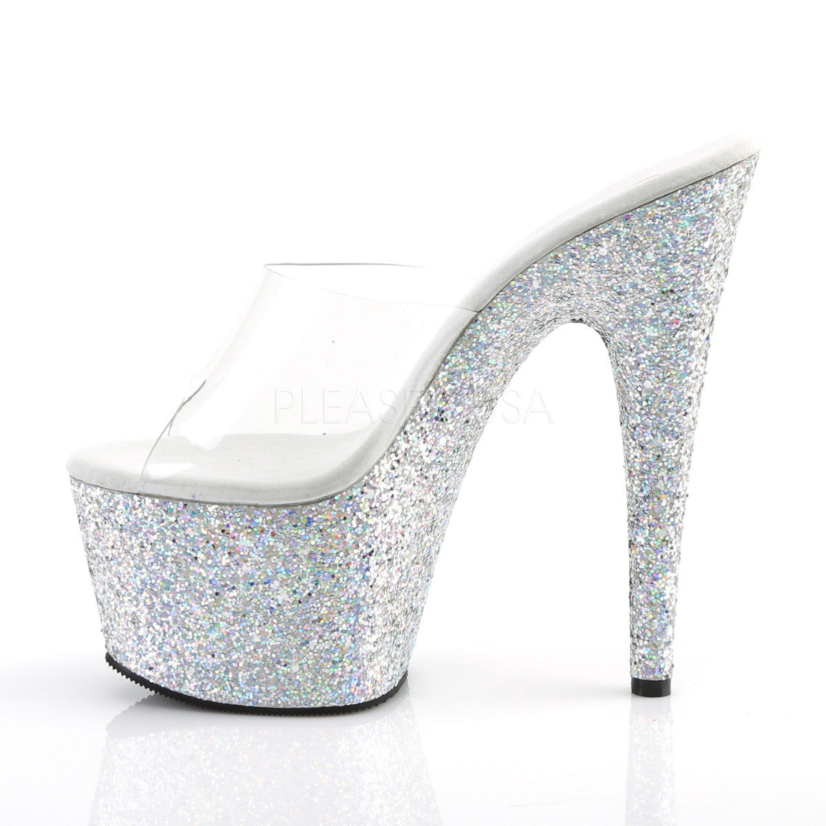 7" Heel Holographic Glitter Platform - PlaythingsMiami