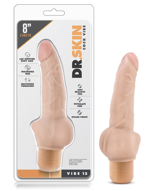 Blush Dr. Skin Vibe 8" Dong #12 - Beige - PlaythingsMiami