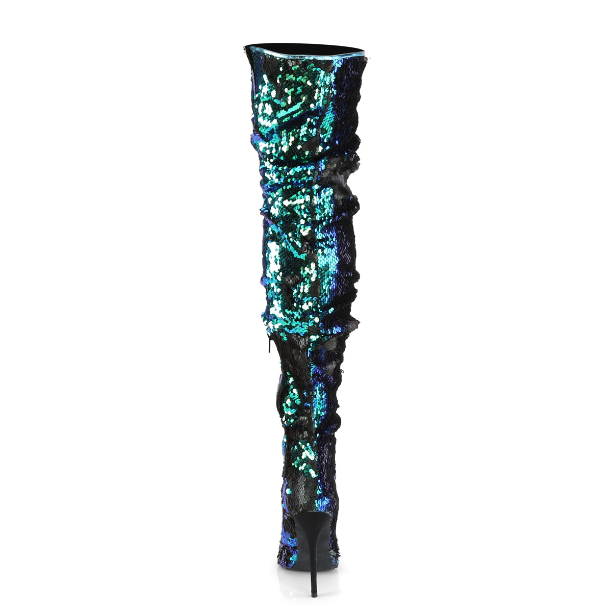Green Iridescent Sequins, 5" Heel