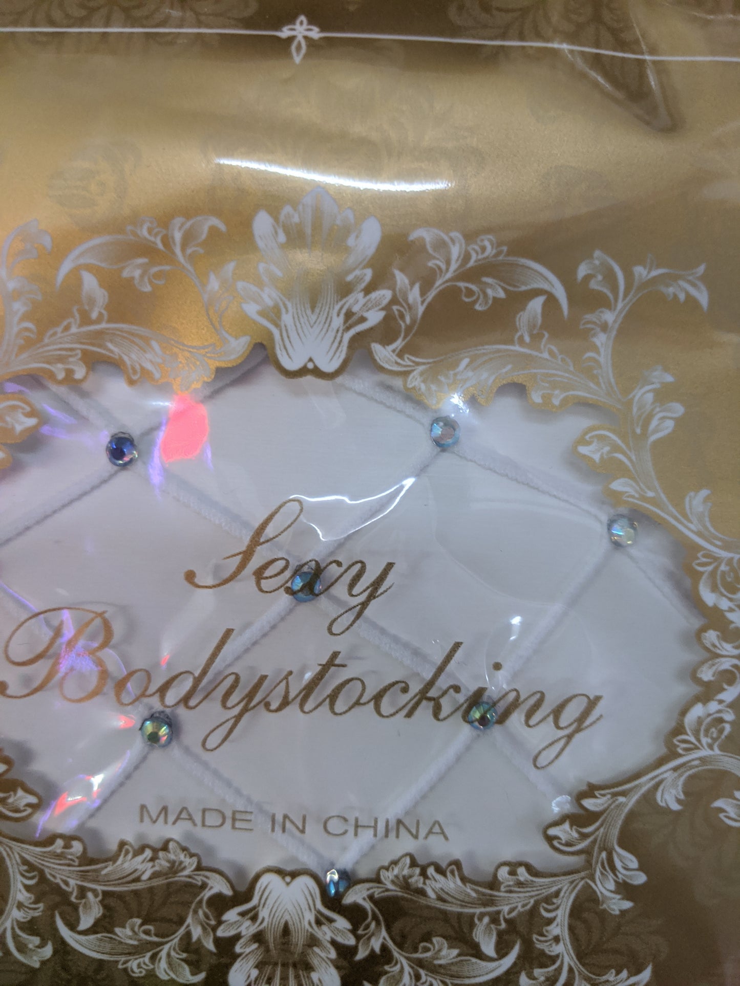 Fishnet Rhinestone Wide Net Stockings