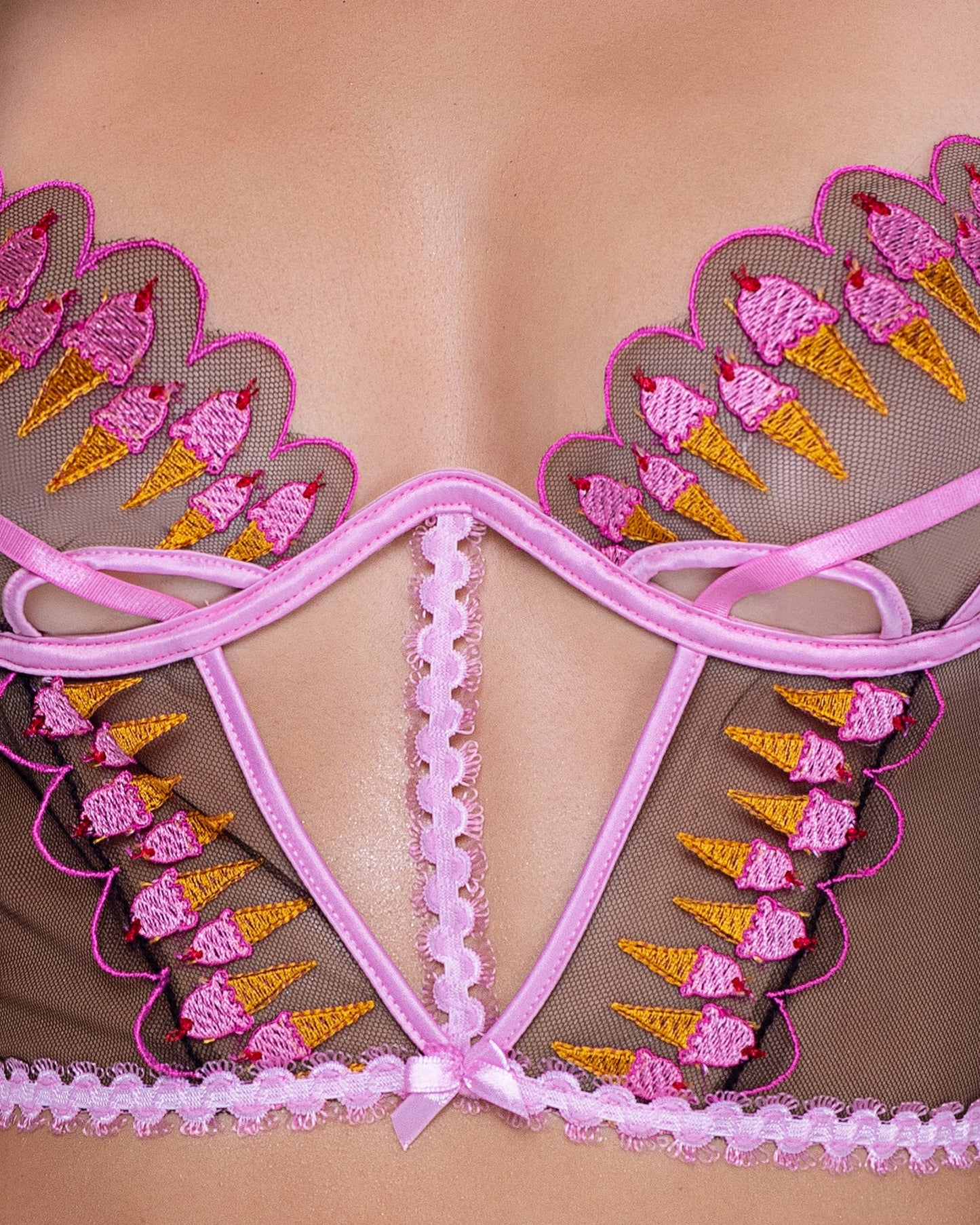 LI598 - Strawberry Sherbet 2-Piece Bustier Short Set