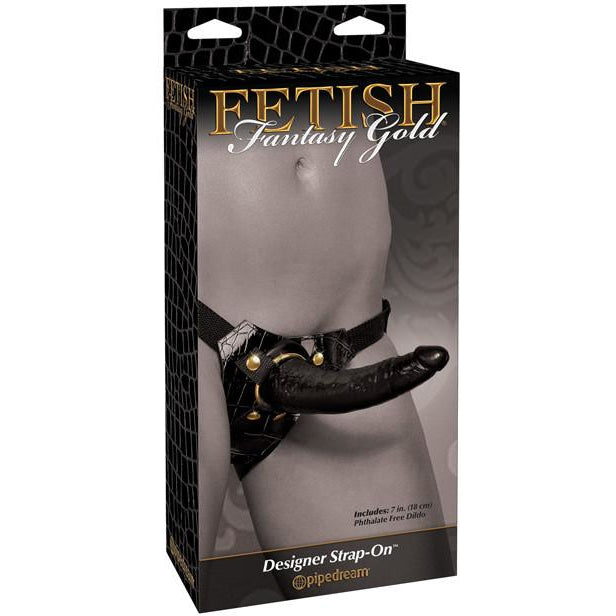 Fetish Fantasy Gold Designer Strap On w/Dildo - Black - PlaythingsMiami