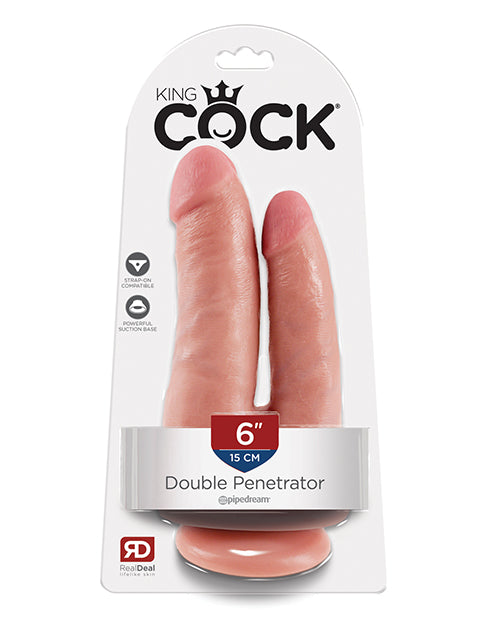 King Cock 6" Double Penetrator - Flesh