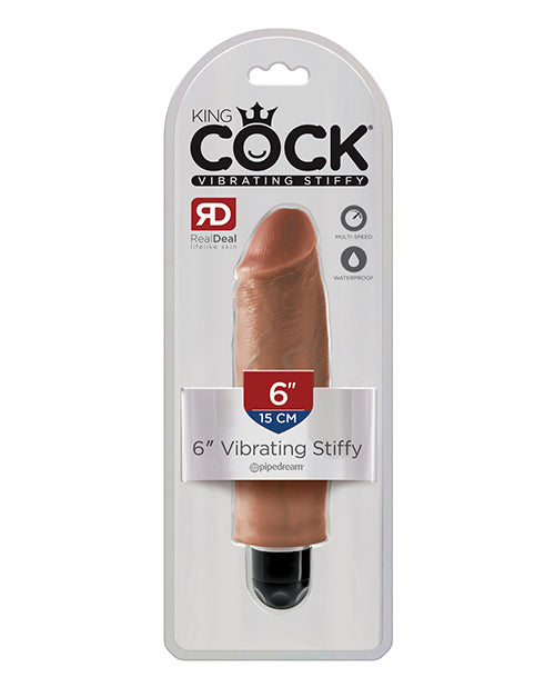King Cock 6" Vibrating Stiffy - Tan