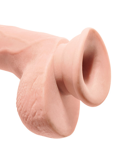 Dildo 9 Inch Triple Density Cock Harness Compatible Suction Cup Base Flesh