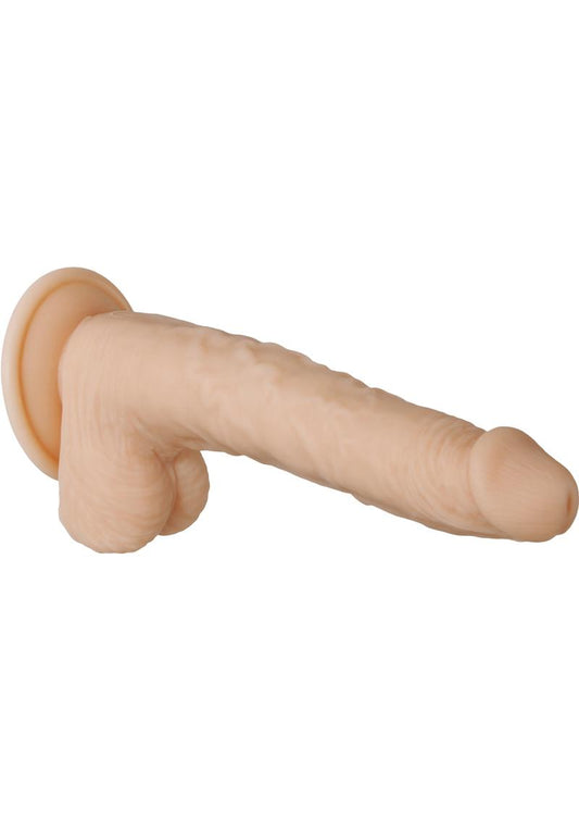 Adam and Eve - Adam's Rechargeable Silicone Vibrating Dildo with Balls - Vanilla - 9in