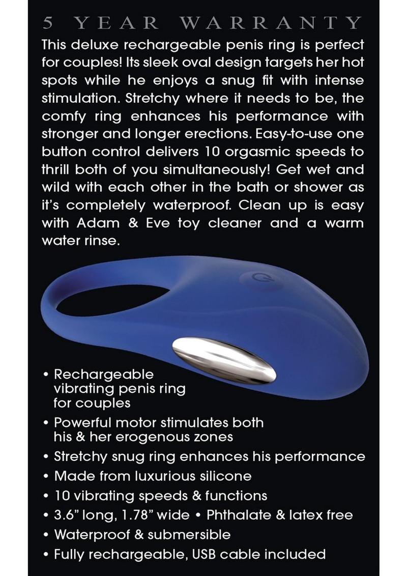 Adam and Eve The Rechargeable Silicone Couples Penis Ring