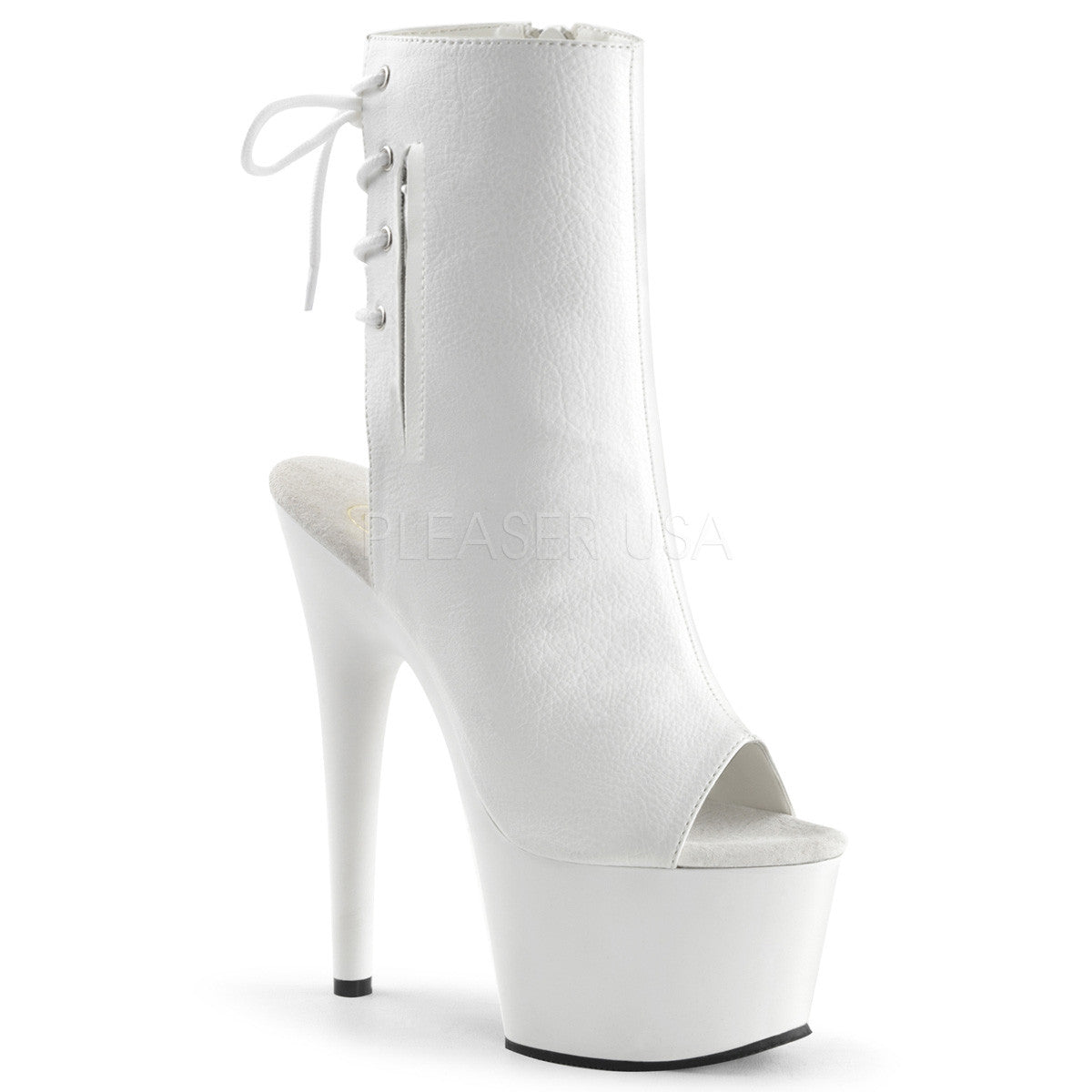 7" Open Toe Boots White - PlaythingsMiami
