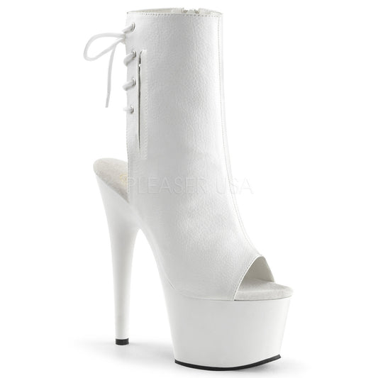 7" Open Toe Boots White - PlaythingsMiami