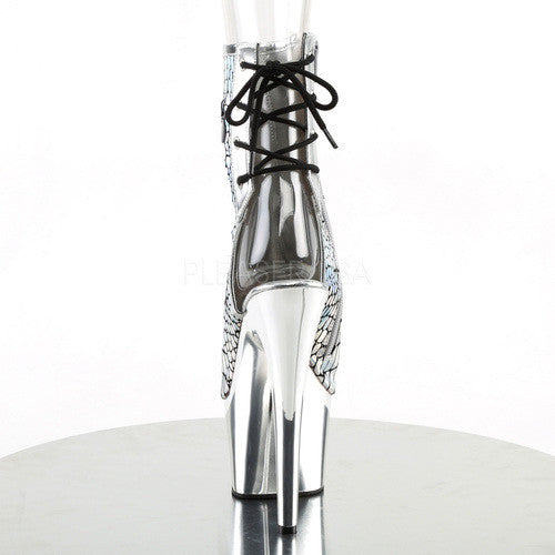 7" Heel Hologram Silver Boot - PlaythingsMiami
