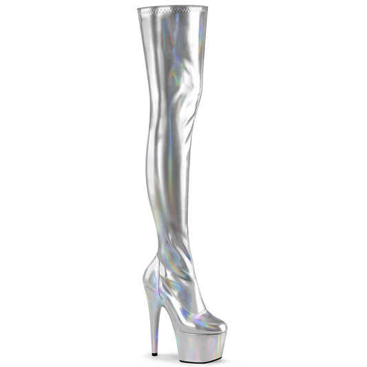 Holographic Thigh High Boots