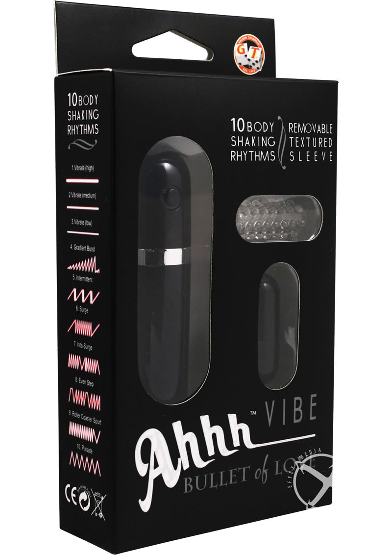 Ahhh Vibrating Bullet Of Love with Remote Control - Black