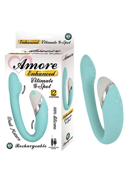 Amore Enhanced Ultimate G-Spot Rechargeable Silicone Vibrator - Aqua/Blue