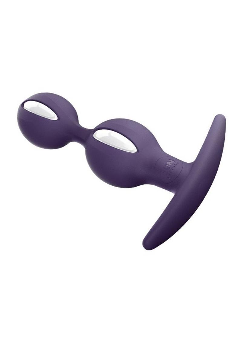 B Balls Silicone Anal Stimulator - Dark - Purple/Violet/White