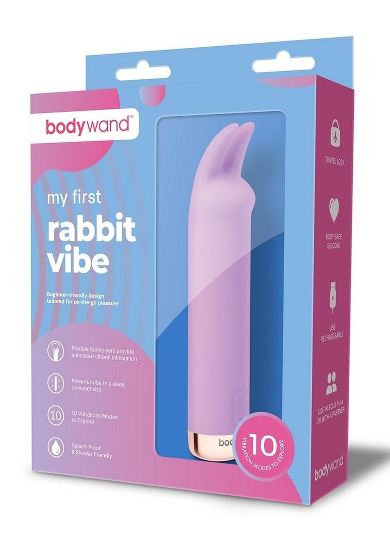 Bodywand My First Rabbit Vibe Silicone Rechargeable Vibrator - Lavender/Purple
