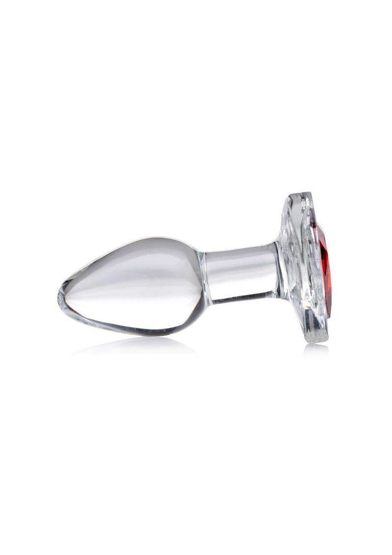 Booty Sparks Red Heart Glass Anal Plug