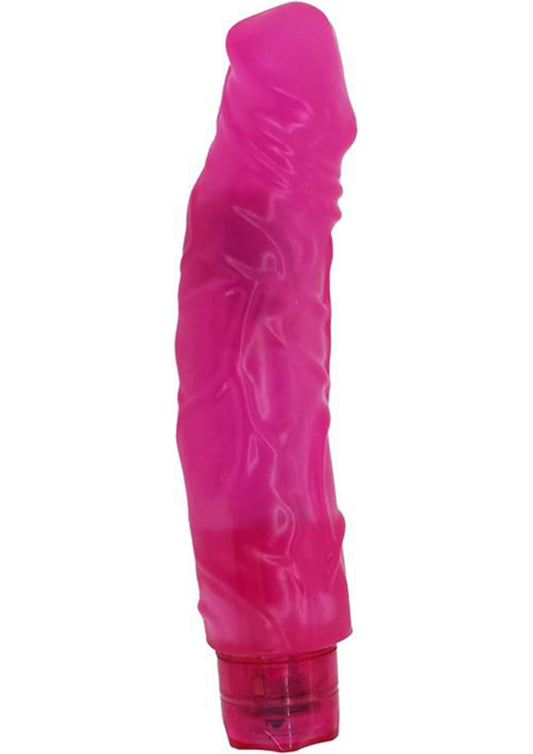 Crystal Caribbean Number 5 Jelly Vibrator - Pink - 9in