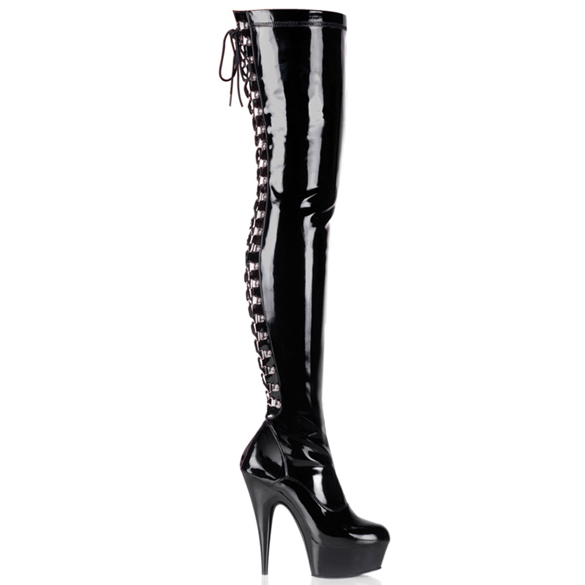 6" Lace Up Thigh High Boots