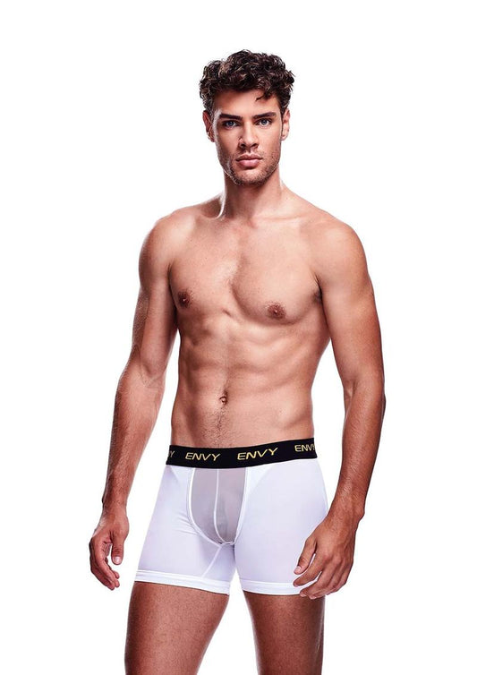 Envy Mesh Long Boxer - White - Medium/Small