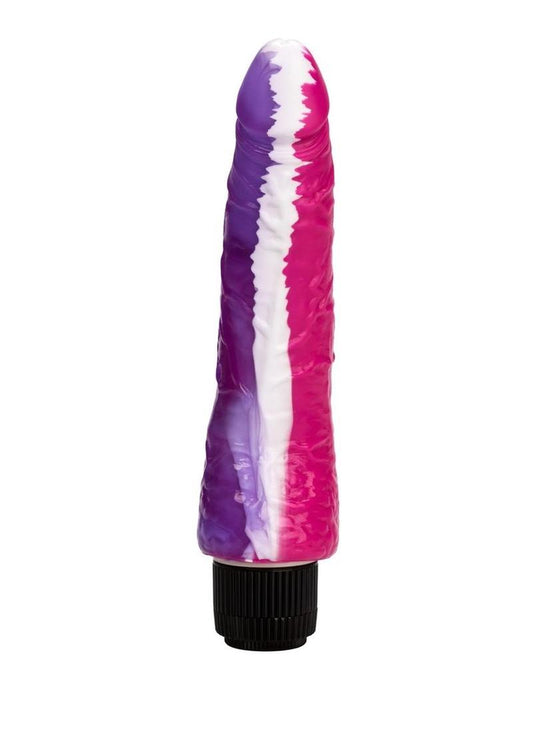 Funky Jelly Curved Vibrator - Pink - 7.5in