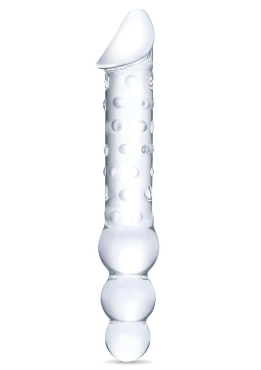 Glas Double Ended Glas Dildo with Anal Beads - Clear - 12in