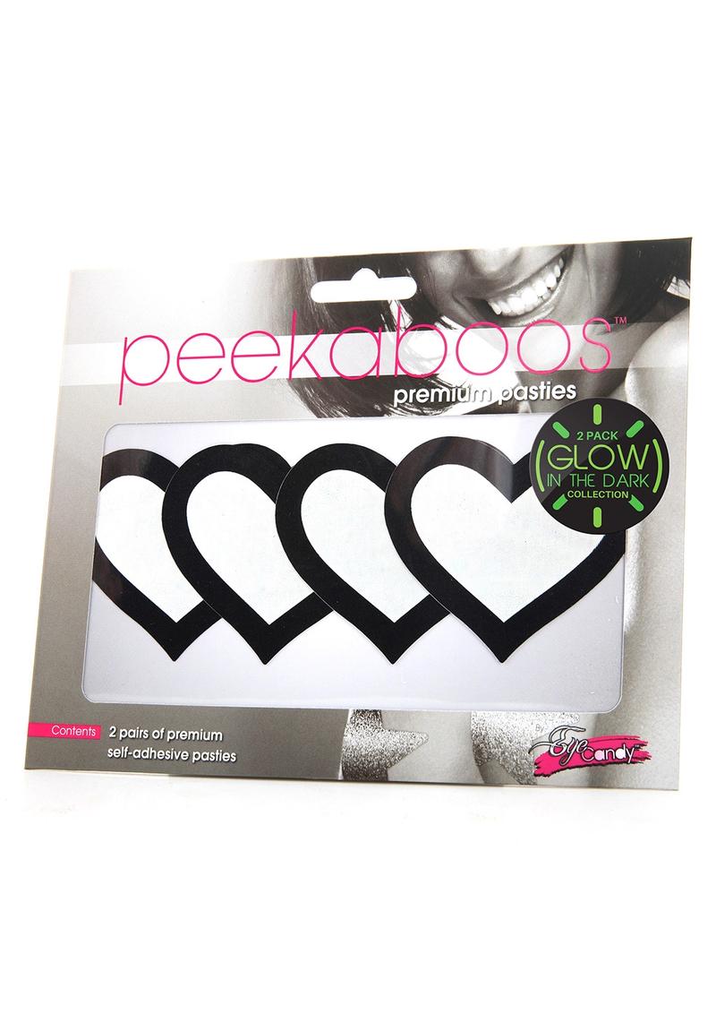 Glow In The Dark Hearts - Green