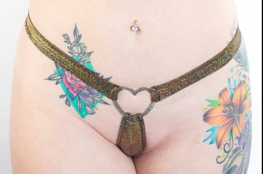 Heart shaped Thong with chain