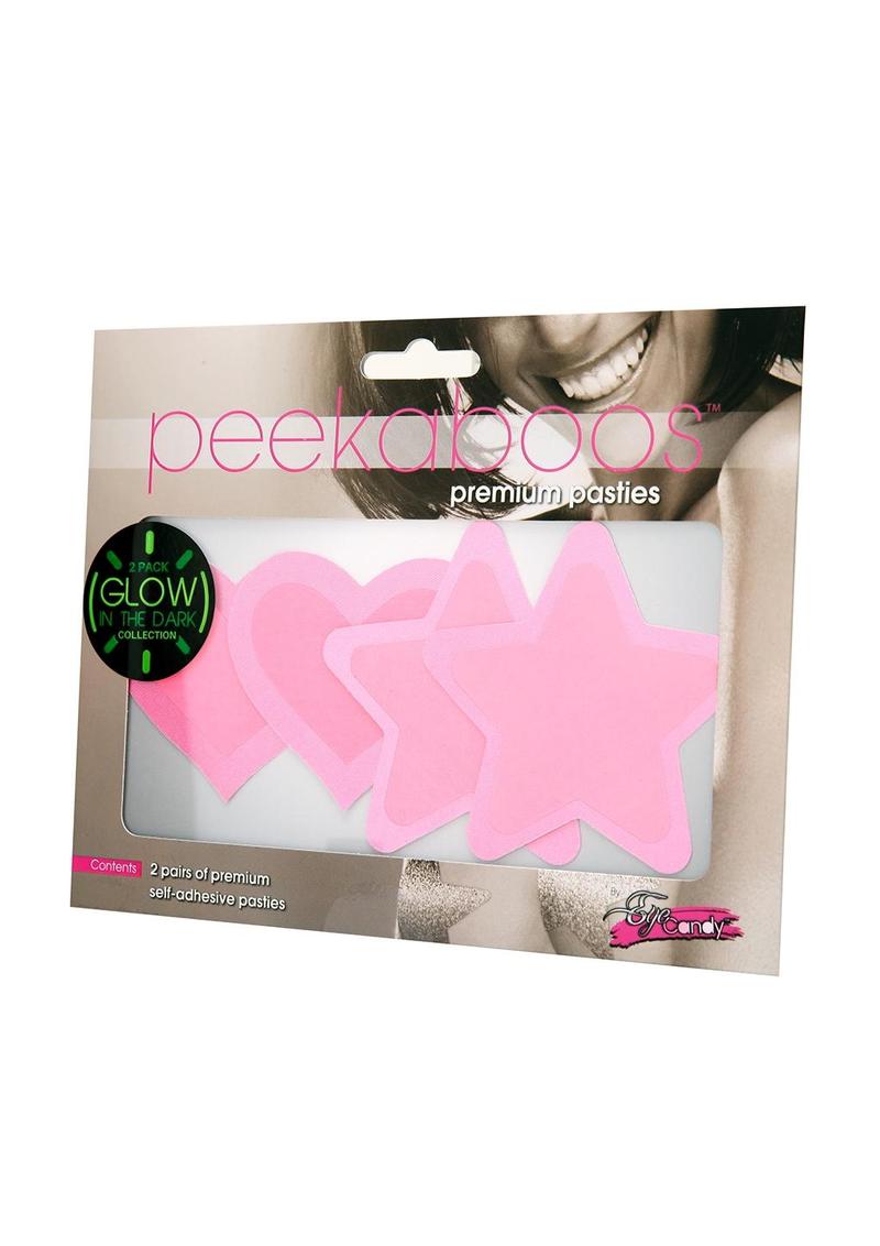 Hot Pink Glow In The Dark Hearts and Stars - Glow In The Dark/Pink