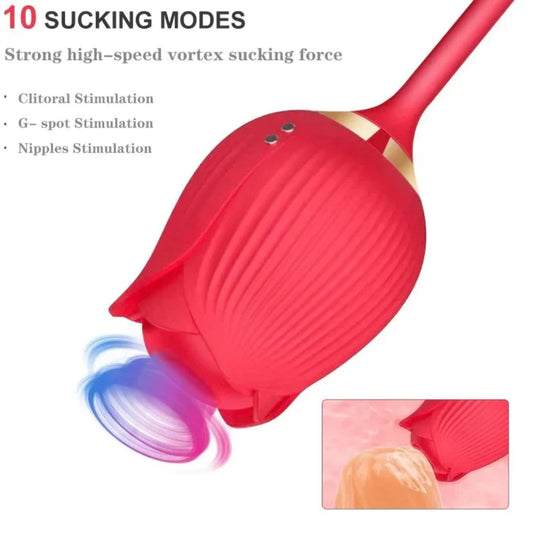 Rose suction  with Vibrating Tail toy