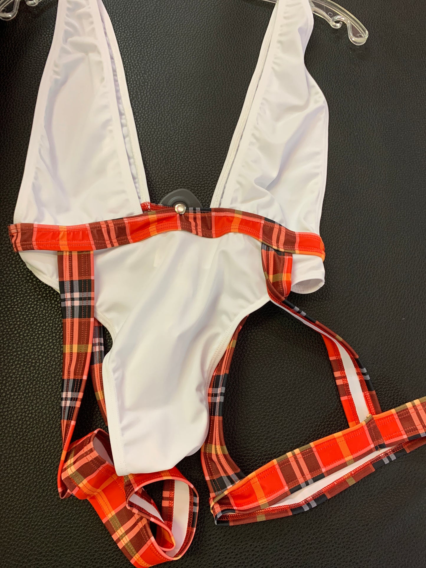 Exclusive 1pc Mesh Bodysuit with Attached Garter