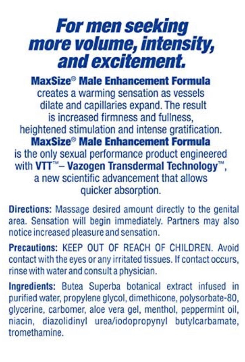 Max Size Male Enhancement 10ml