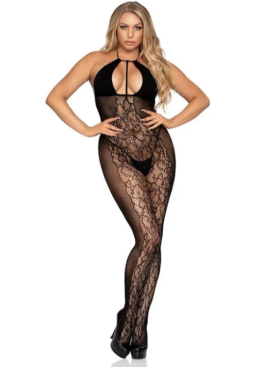 Bodystocking Floral Lace and opaque Lingerie