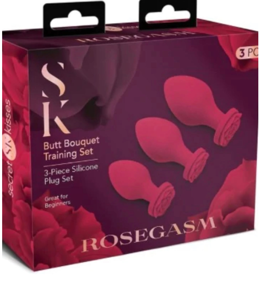 Butt Plug with Roses 3 Size set