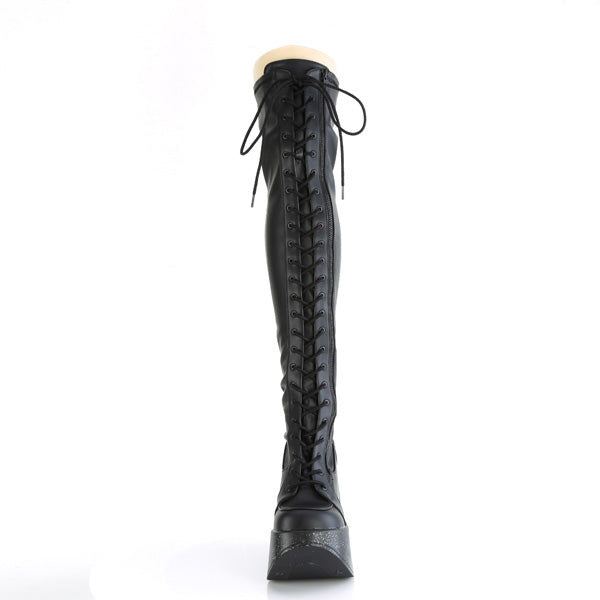 5" Wedge Thigh High Wedge Cut out Star Boots