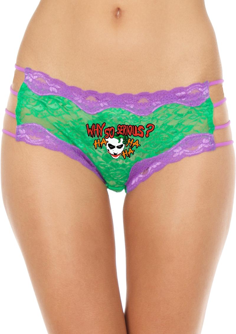Joker Lace String Hipster Pant - Green/Purple - Queen/XLarge/XXLarge