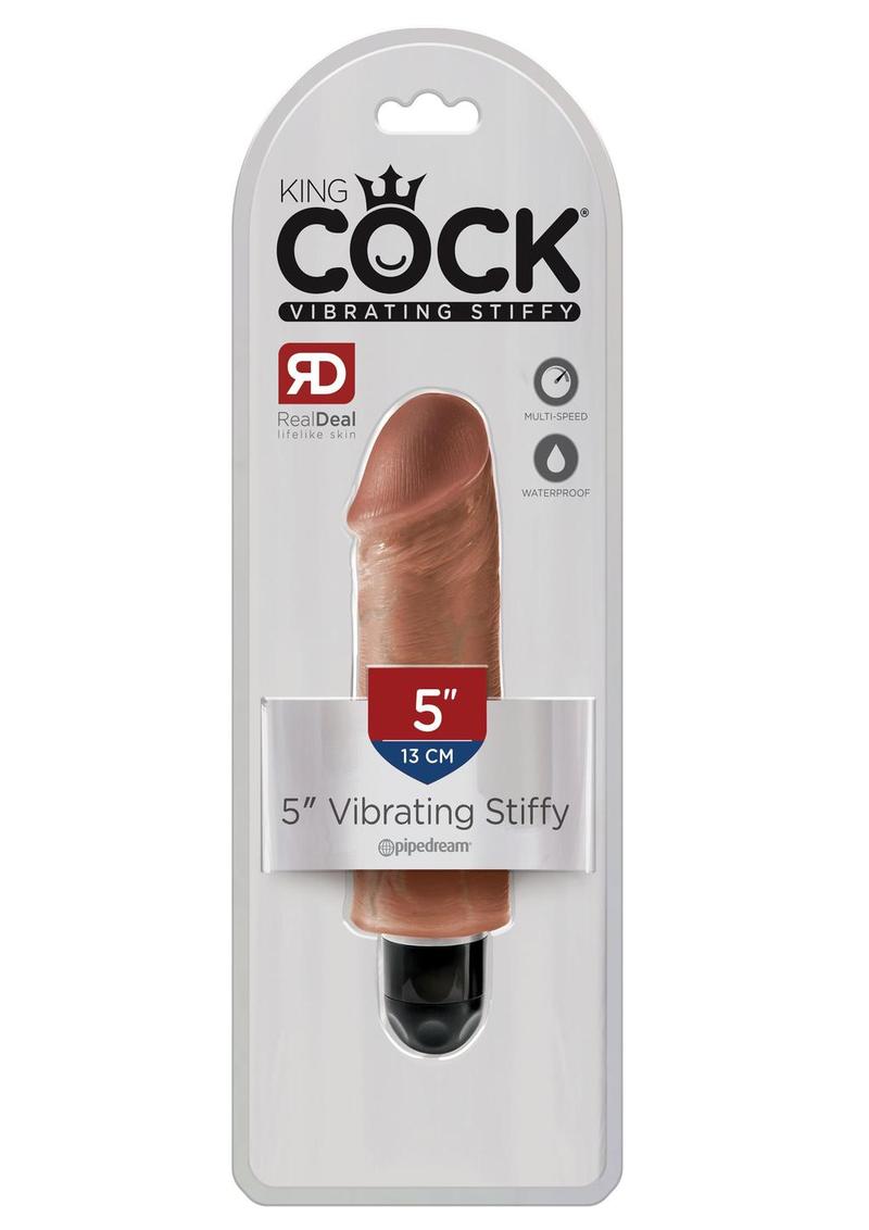 King Cock Vibrating Stiffy Dildo - Caramel/Tan - 5in