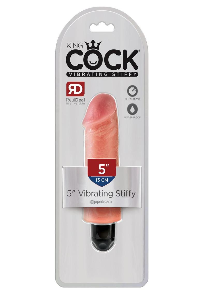 King Cock Vibrating Stiffy Dildo - Vanilla - 5in