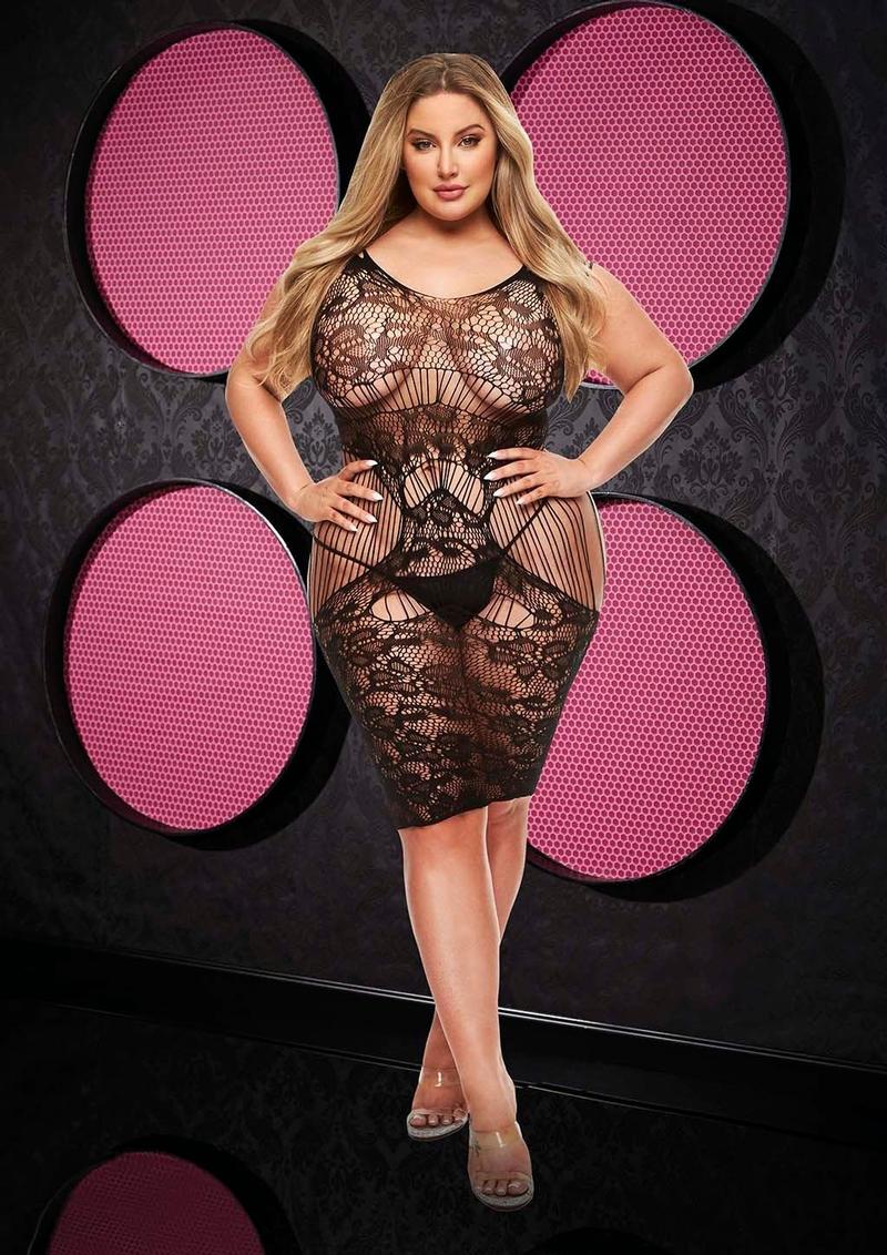 Lace Cut Out Mini Dress